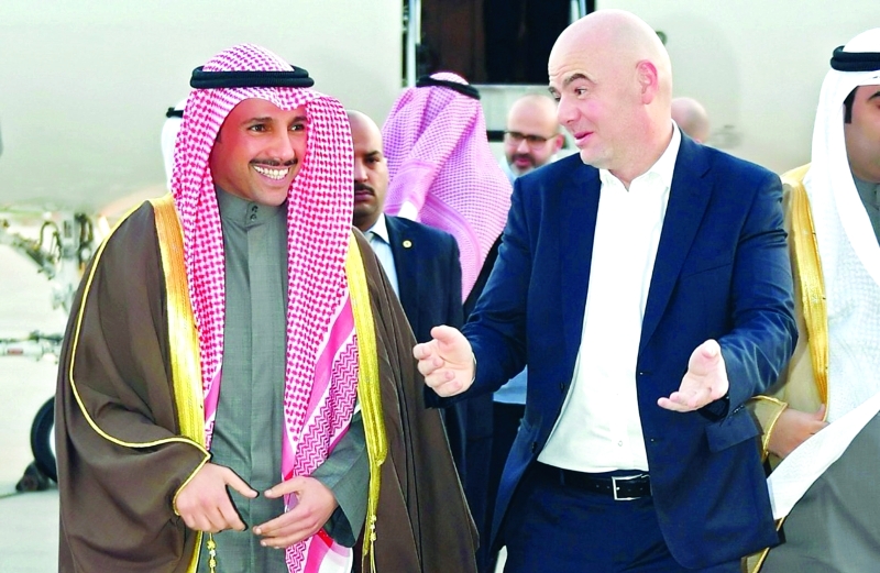 "■ مرزوق الغانم رئيس البرلمان الكويتي مستقبلاً إنفانتينو | كونا"