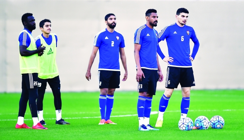 "جانب من تدريبات المنتخب الوطني أول من أمس. تصوير- هشام تكنوين"