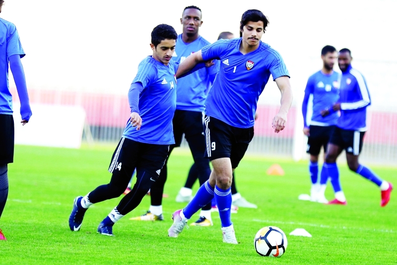 "العطاس خلال تدريبات المنتخب"