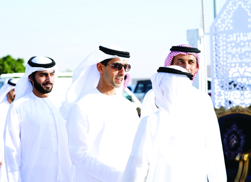"خالد بن زايد خلال حضوره الحفل"