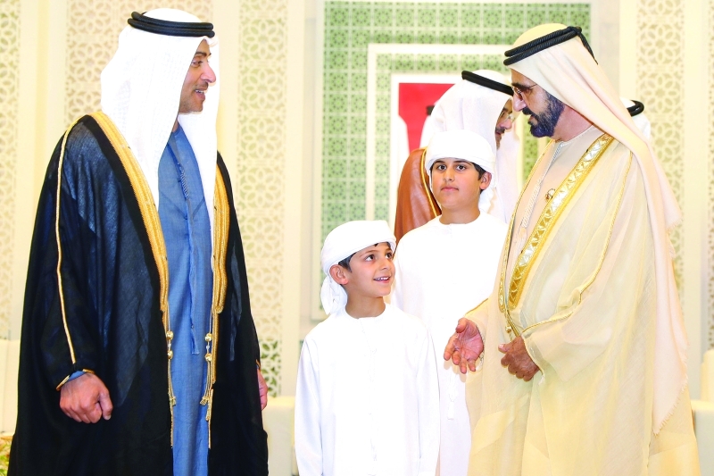 "محمد بن راشد وهزاع بن زايد ومحمد وحمدان بن منصور"