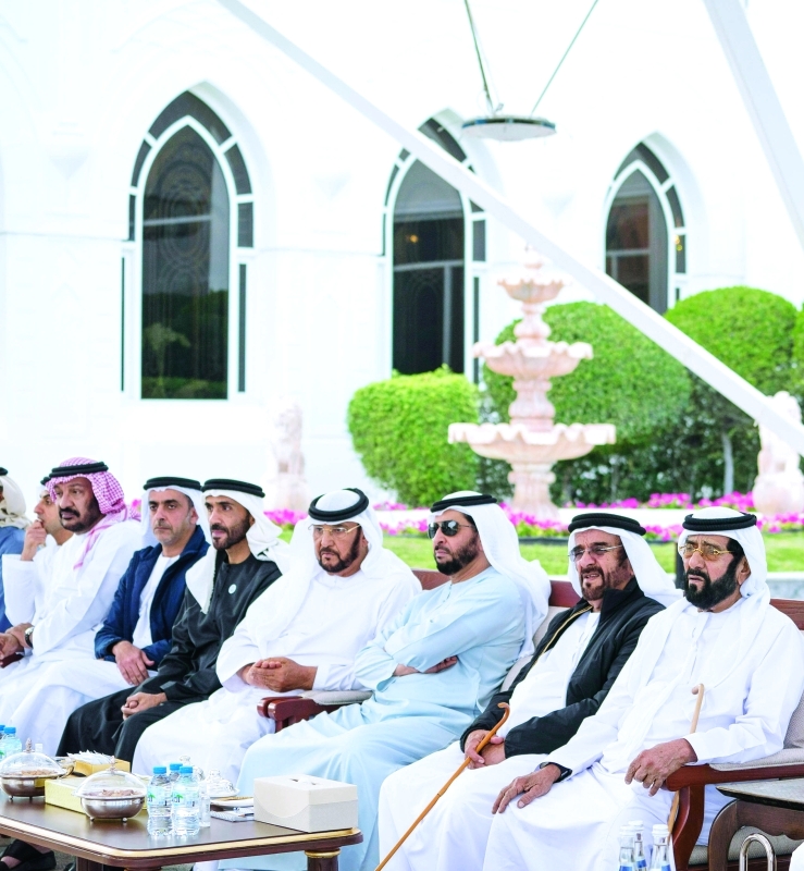 "حمدان بن زايد وطحنون وسيف بن محمد ونهيان وسيف وخالد بن زايد وسعيد بن محمد ومحمد بن بطي آل حامد"