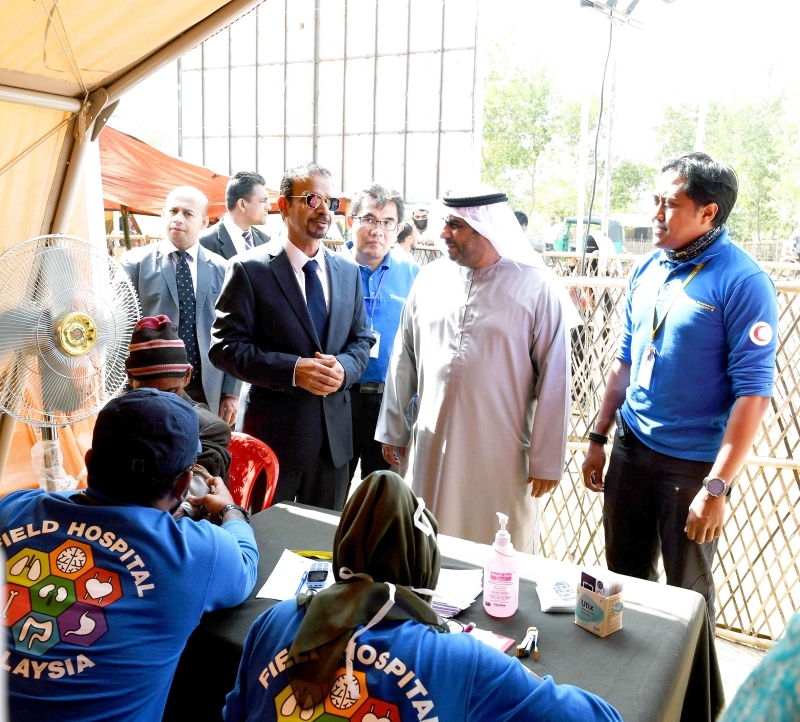 "خلال تفقد العمل في المستشفى"