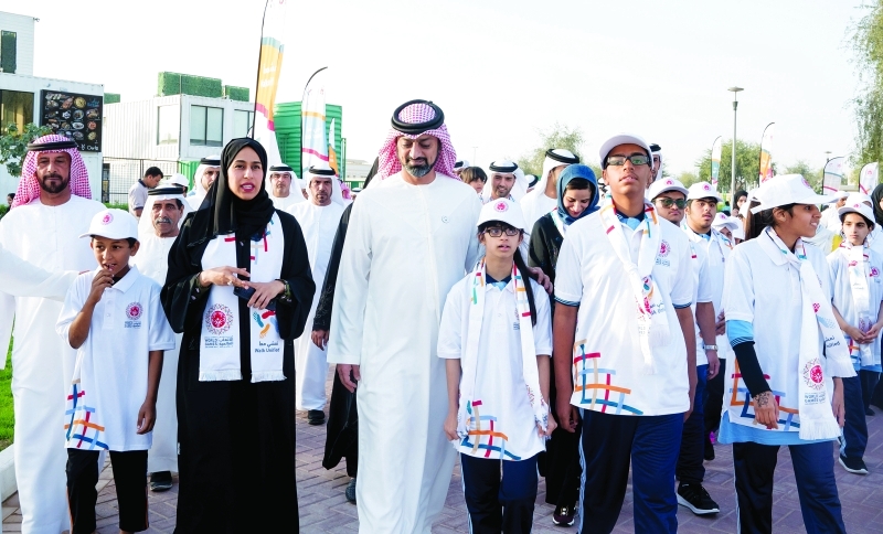 "ولي عهد عجمان خلال مشاركته «أصحاب الهمم» في المبادرة | وام"