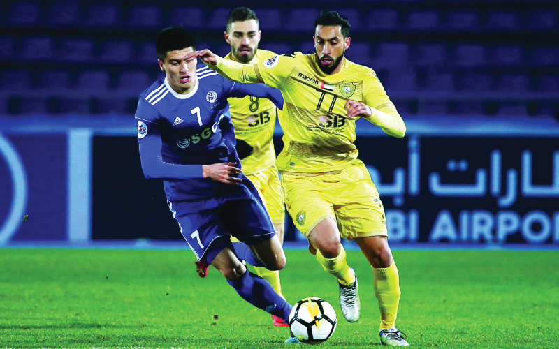 "جانب من مباراة الوصل وناساف | البيان"