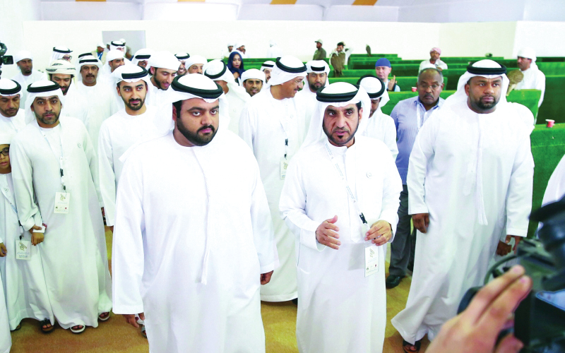"محمد بن حمد الشرقي خلال الافتتاح | البيان"
