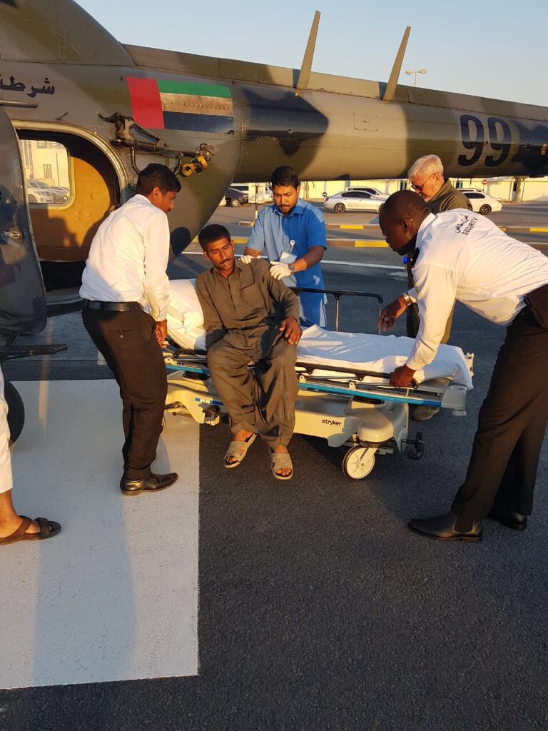 الإسعاف الجوي ينقذ آسيوياً لدغته أفعى في أعلى الجبال رأس الخيمة