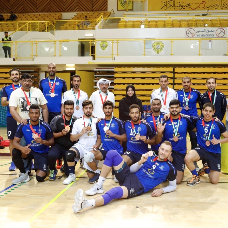 "فرحة فريق النصر بالحصول على البرونزية"