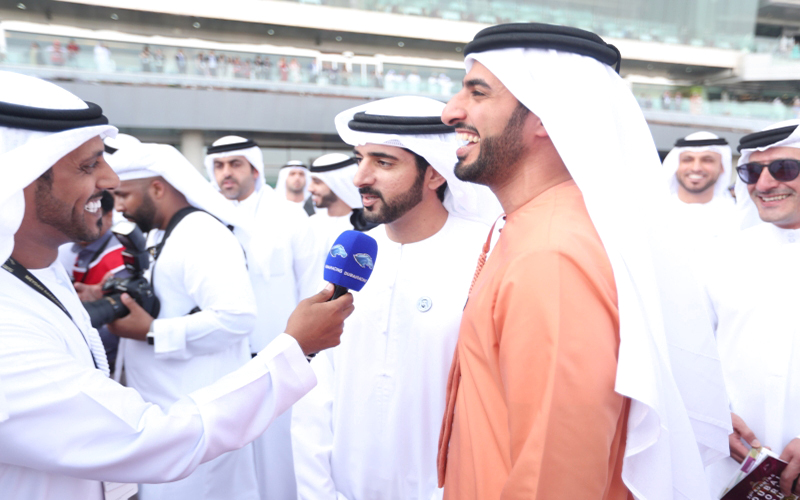 "حمدان بن محمد وراشد النعيمي مع وسائل الإعلام| البيان"