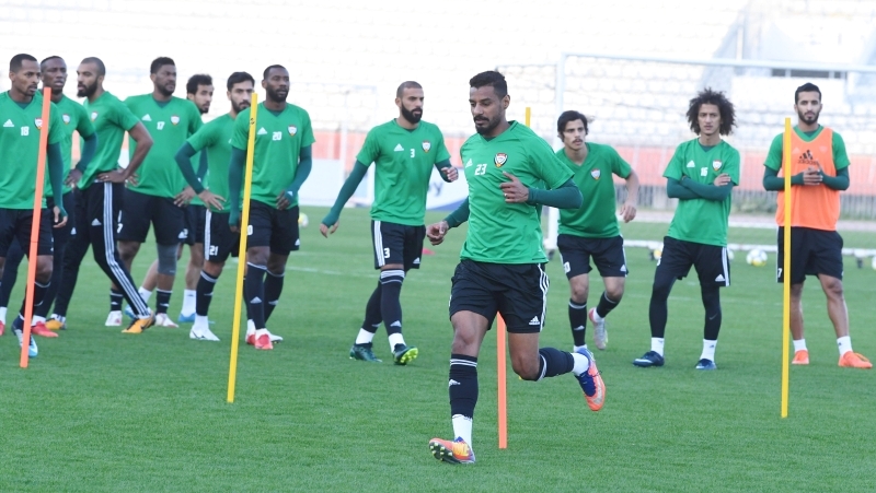 "جانب من تدريبات منتخبنا الوطني - البيان"