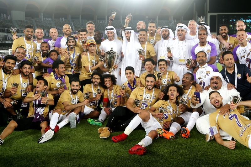 "فرحة كبيرة للاعبي وإداريي فريق العين بلقب الكأس تصوير - مجدي اسكندر"