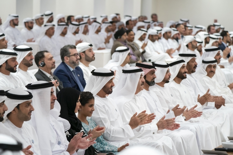 محمد بن زايد وسعود المعلا يشهدان محاضرة «أعمال مبتكرة للحفاظ على الكائنات الحية»