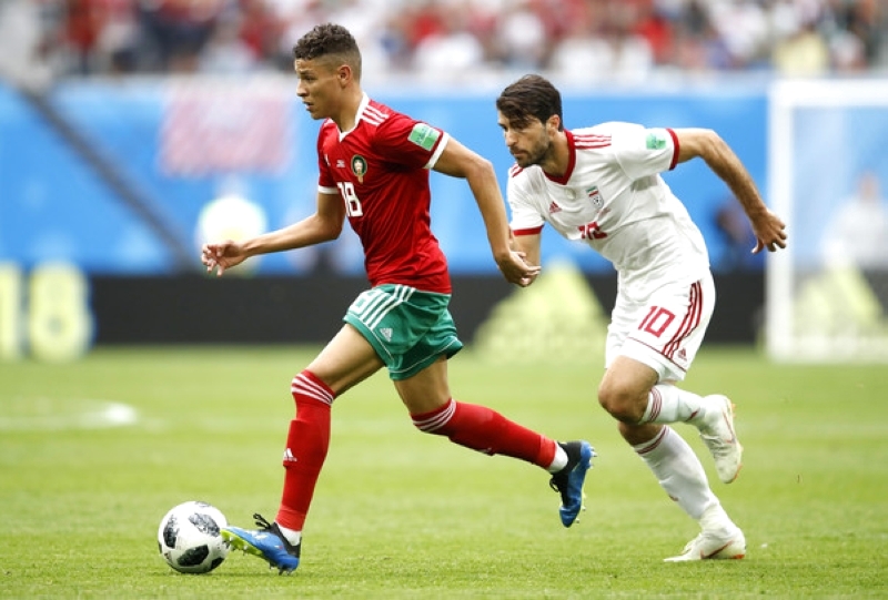 "حارث خلال مباراة المغرب وإيران في المونديال | أرشيفية"