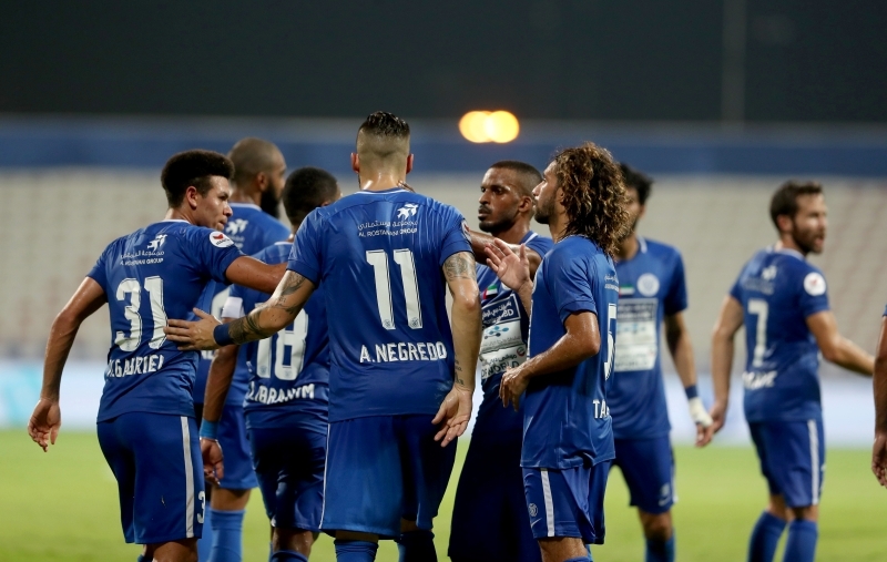 "فرحة لاعبي النصر بالفوز الأول | تصوير: ناصر بابو"