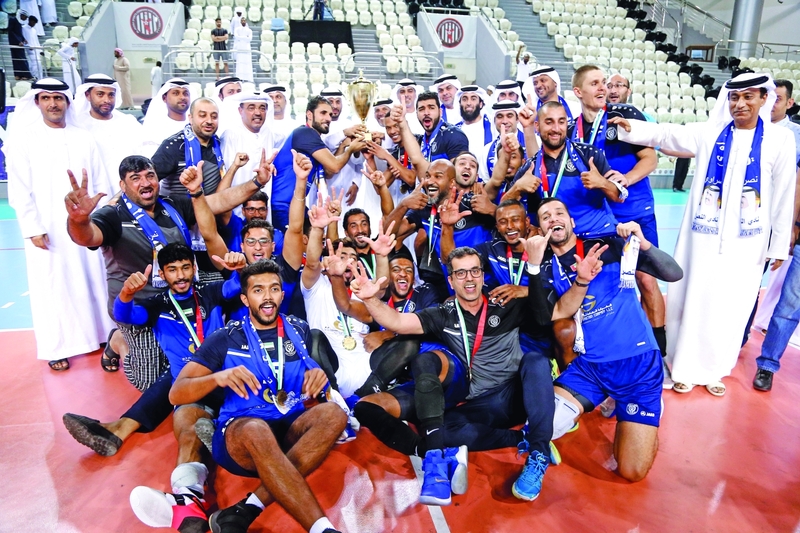 "جانب من تتويج النصر بالبطولة | تصوير: مجدي إسكندر"