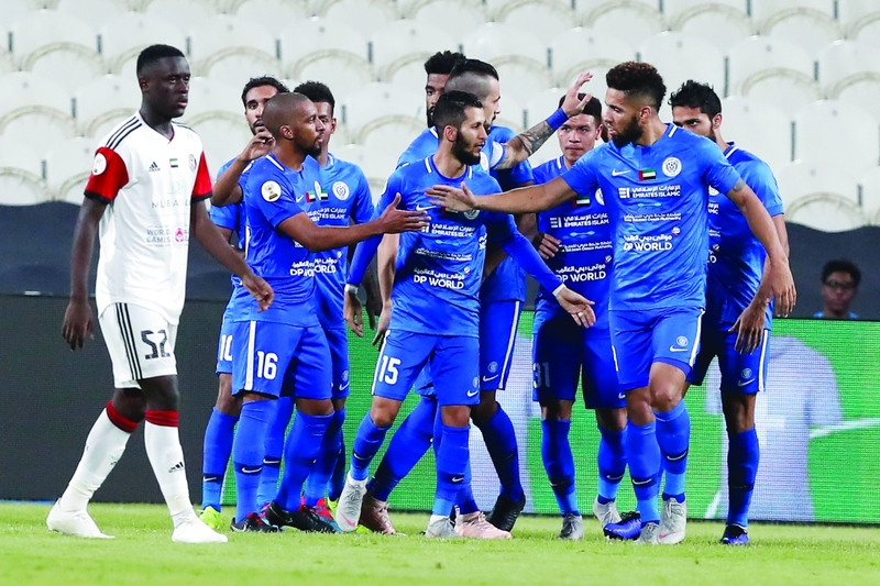 "فرحة لاعبي النصر بالتأهل | تصوير: مجدي اسكندر"