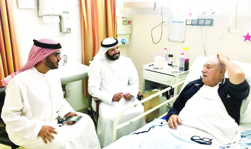 "بن غليطة والغفلي خلال زيارة فريد عبد الرحمن | البيان"