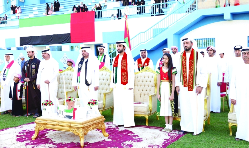 "صقر القاسمي خلال الاحتفال باليوم الوطني | وام"