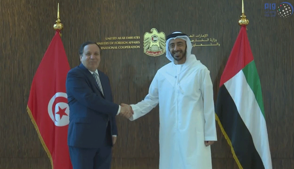 عبدالله بن زايد يستقبل وزير خارجية تونس