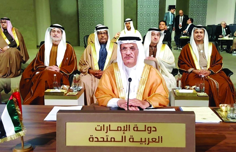 "■ سلطان بن سعيد المنصوري خلال مشاركته في القمة  |  البيان"