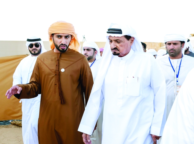 "حميد النعيمي عند وصوله مقر البطولة بحضور راشد بن حميد"