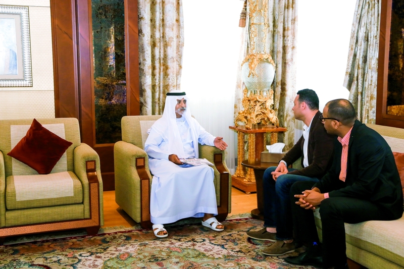 "نهيان بن مبارك خلال حديث لــ «البيان الرياضي»"