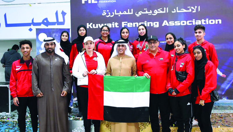 "أثناء احتفال بطلات الإمارات بالإنجاز | البيان"
