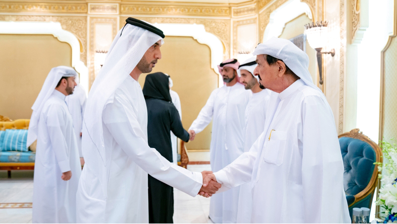 "حميد النعيمي وعمار بن حميد يتقبلان التهاني | وام"