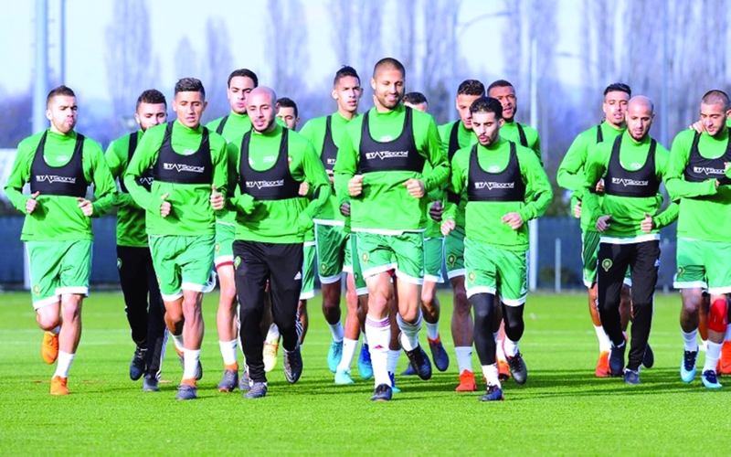 "جانب من تدريبات المنتخب المغربي | أ ب"