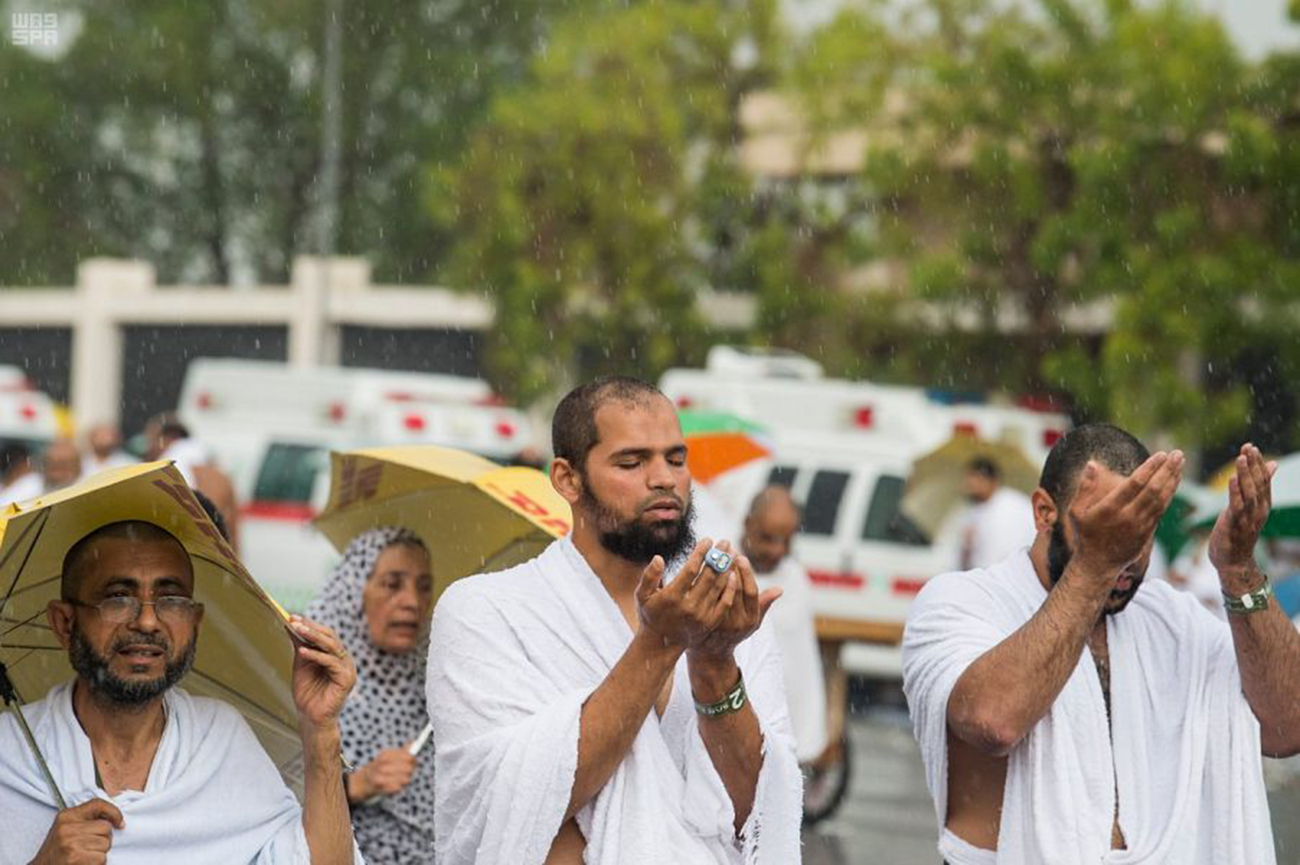هطول أمطار غزيرة على منى وعرفات ومزدلفة