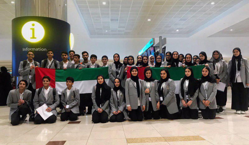 "■ الطلاب والطالبات خلال المشاركة في برنامج محاكاة نموذج عمل الأمم المتحدة | وام"