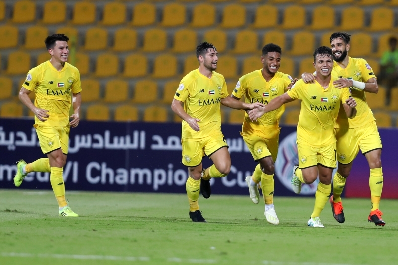 "فرحة وصلاوية بالفوز على الهلال السوداني | تصوير: سالم خميس"