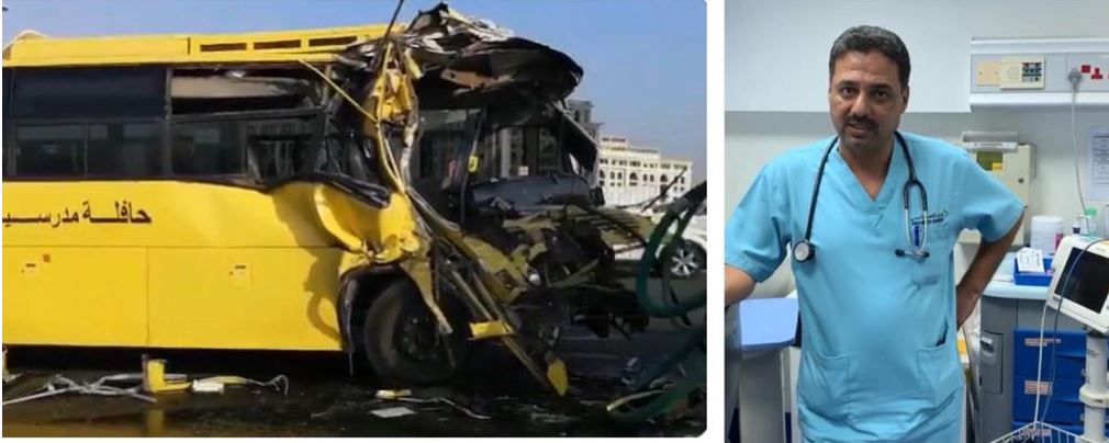 البيان تزور مصابي حادث تصادم الحافلة المدرسية بدبي