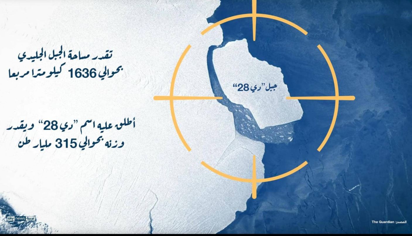 انفصال جبل جليدي بحجم لندن عن القارة القطبية الجنوبية