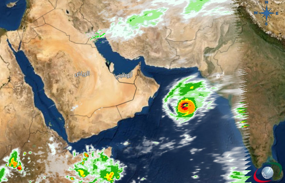 إعصار "مها"  يتحرك باتجاه شمال شرق ولا تأثيرعلى الإمارات