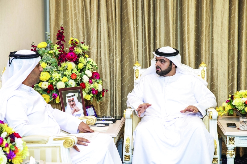 "ولي عهد الفجيرة خلال استقباله الصغيري | وام"