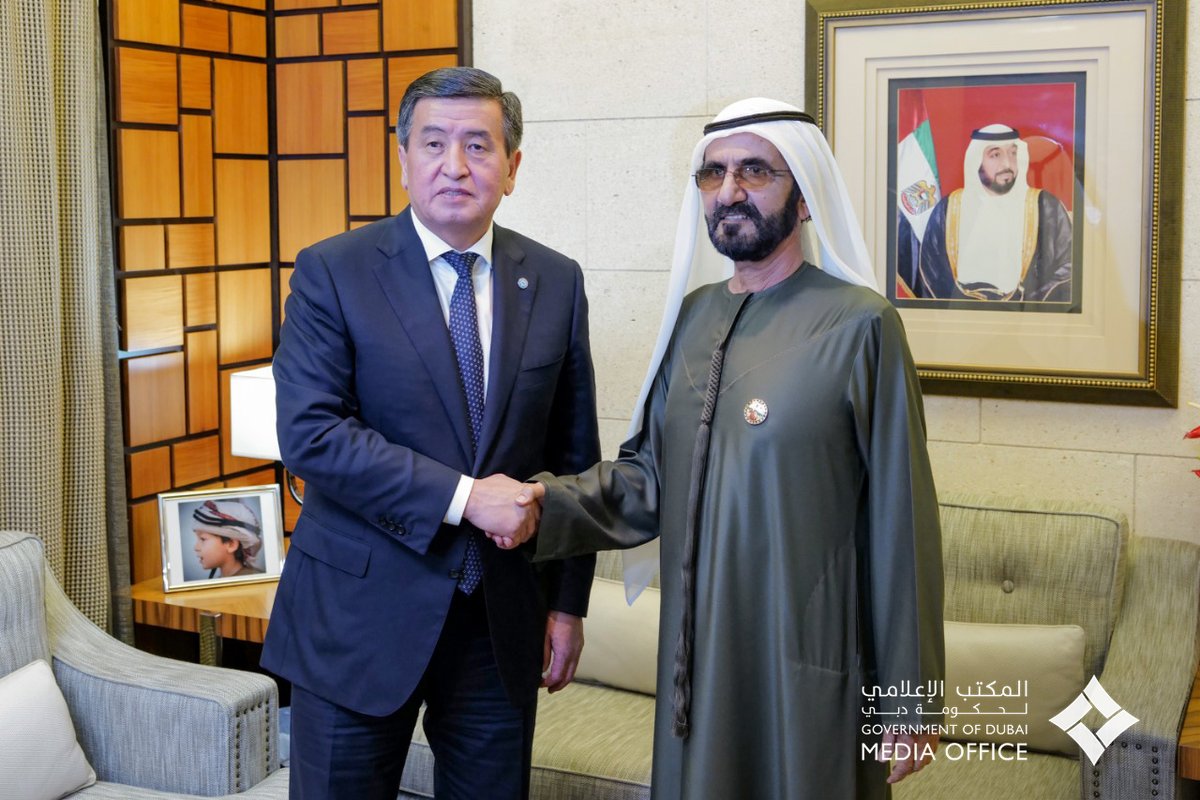 محمد بن راشد يستقبل رئيس قيرغيزستان