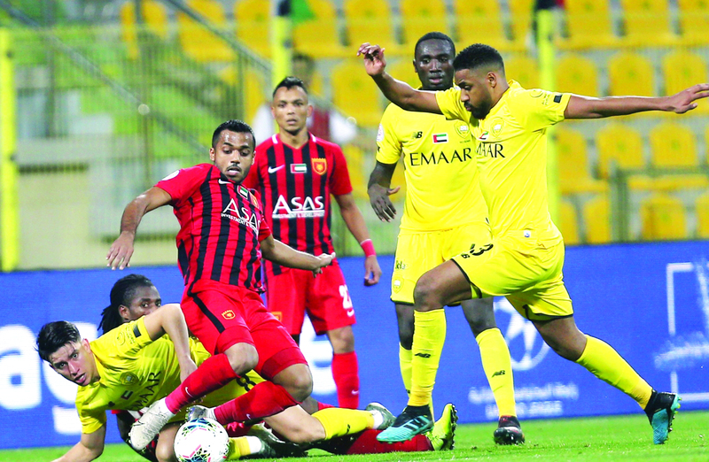 "جانب من مباراة الوصل والفجيرة | تصوير: إبراهيم صادق"