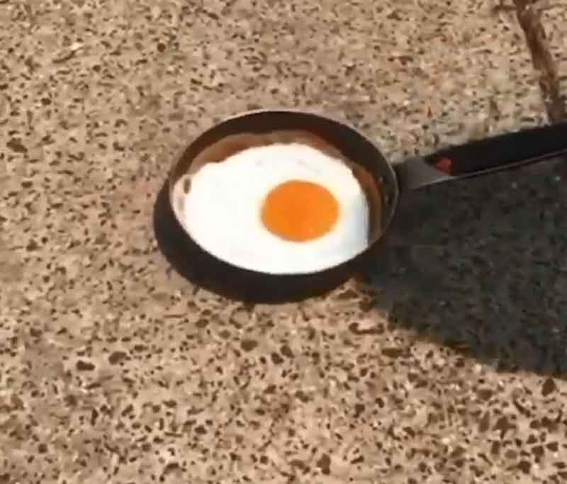 شاهد.. قلي البيض بأشعة الشمس في أستراليا