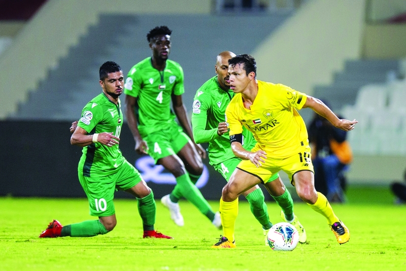 "جانب من مباراة الفريقين في بطولة الكأس الثلاثاء الماضي | البيان"