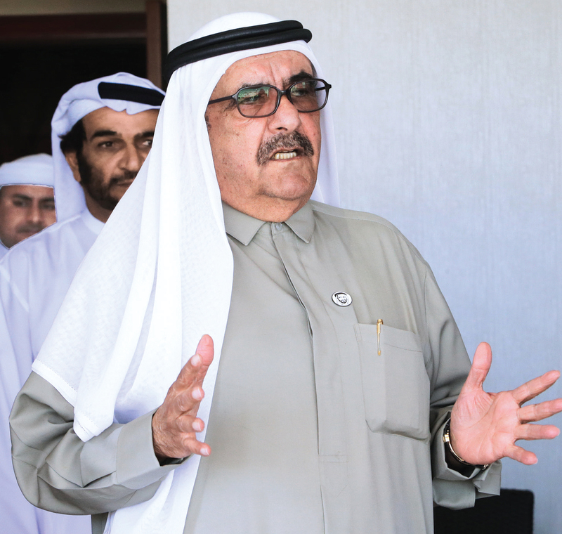 "حمدان بن راشد خلال السباق | البيان"