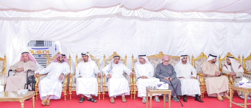 "حميد النعيمي وعمار وأحمد وراشد بن حميد وعبدالله الشرفاء وعبدالله راشد خلال العزاء | وام"