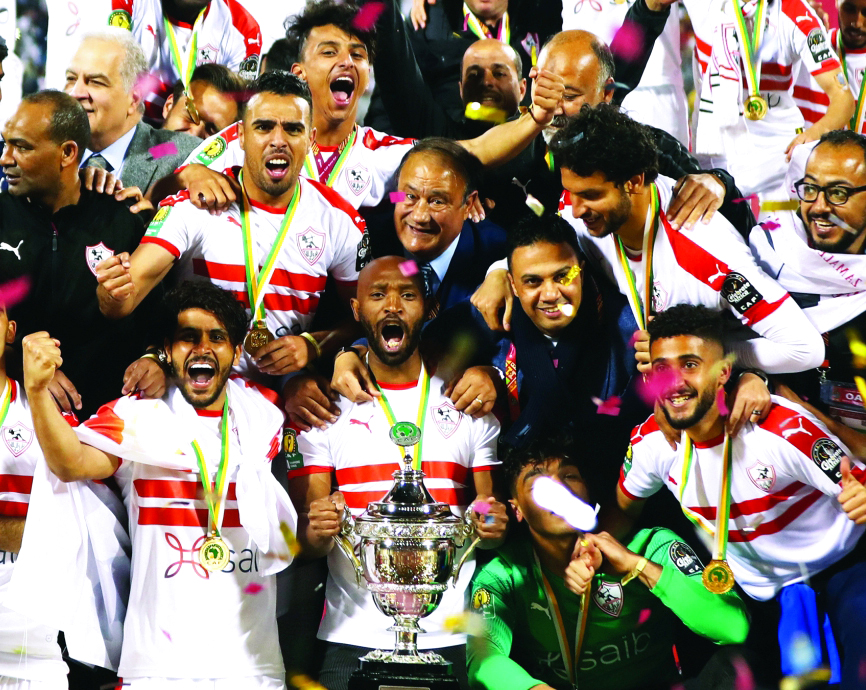 "فرحة نجوم الزمالك باللقب الأفريقي | رويترز"