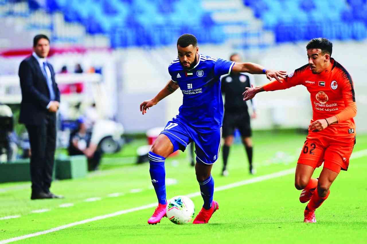 "لقطة من مباراة سابقة لفريقي عجمان والنصر | أرشيفية"