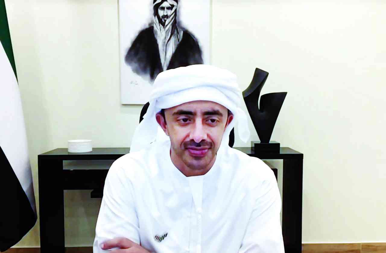 "عبدالله بن زايد خلال ترؤسه الاجتماع | وام"