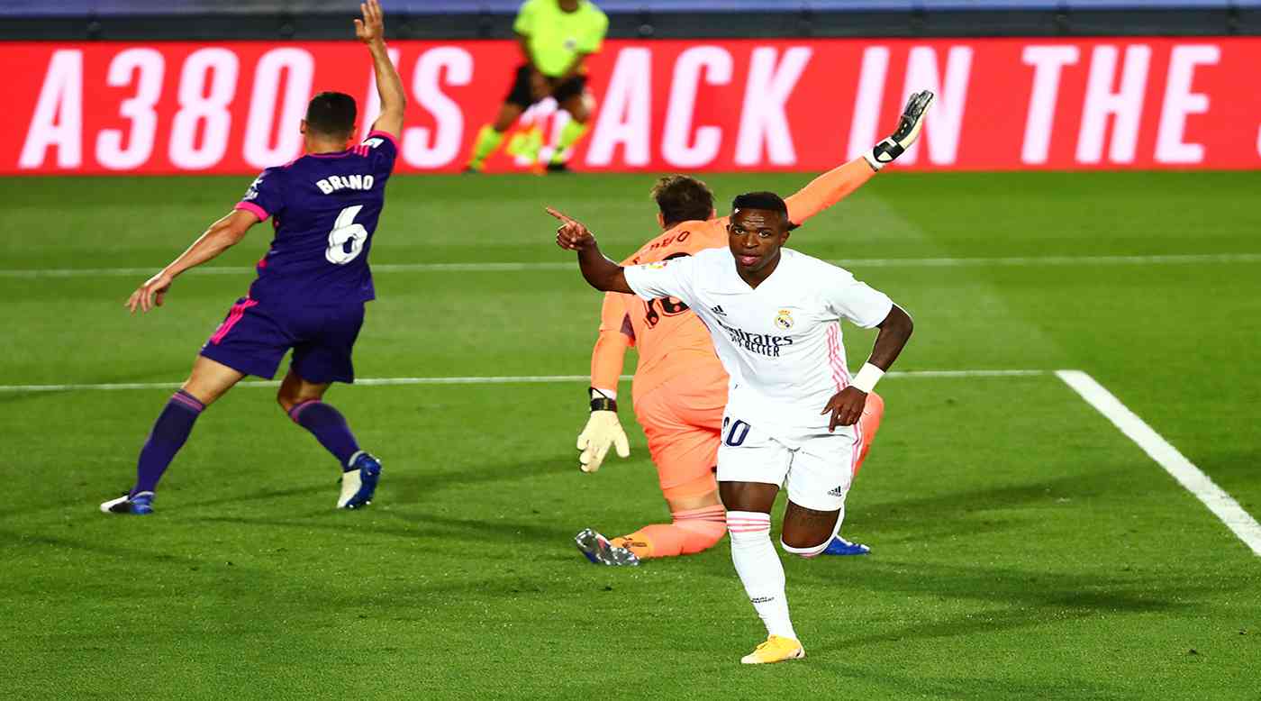 البرازيلي فينيسيوس ينقذ ريال مدريد من كمين بلد الوليد
