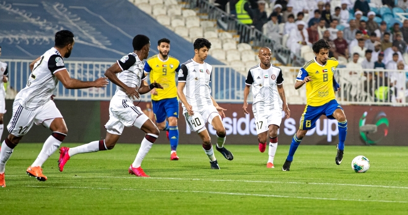 "مباراة الظفرة والجزيرة في استاد نادي بني ياس، فبراير 21 2020 تصوير احمد بدوان"