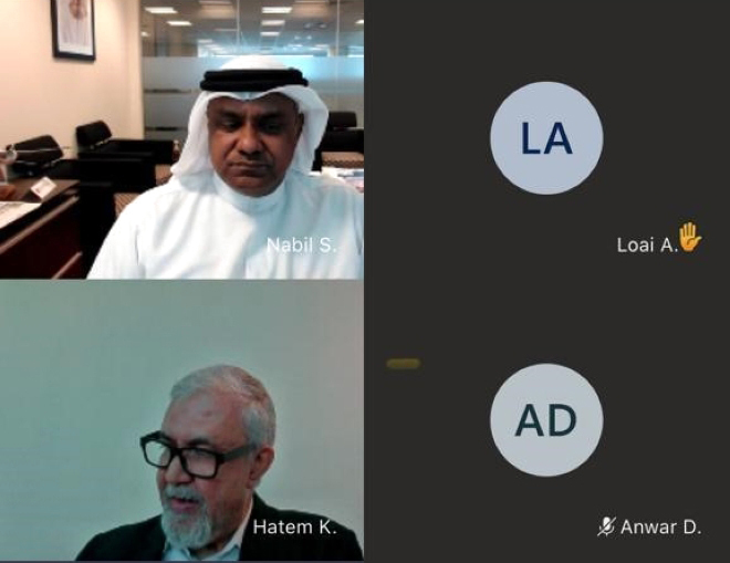 "نبيل سلطان خلال المؤتمر الافتراضي | البيان"