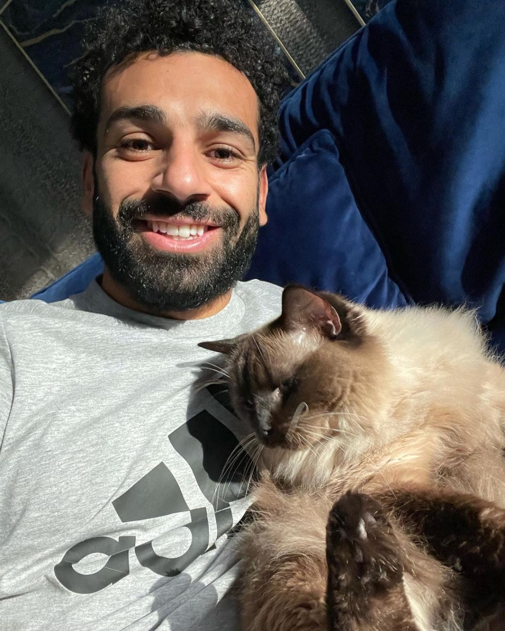 صورة محمد صلاح مع قطة تحصد نصف مليون إعجاب في ساعات