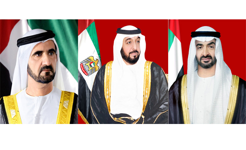 خليفة ومحمد بن راشد ومحمد بن زايد يعزون في وفاة رئيس تنزانيا